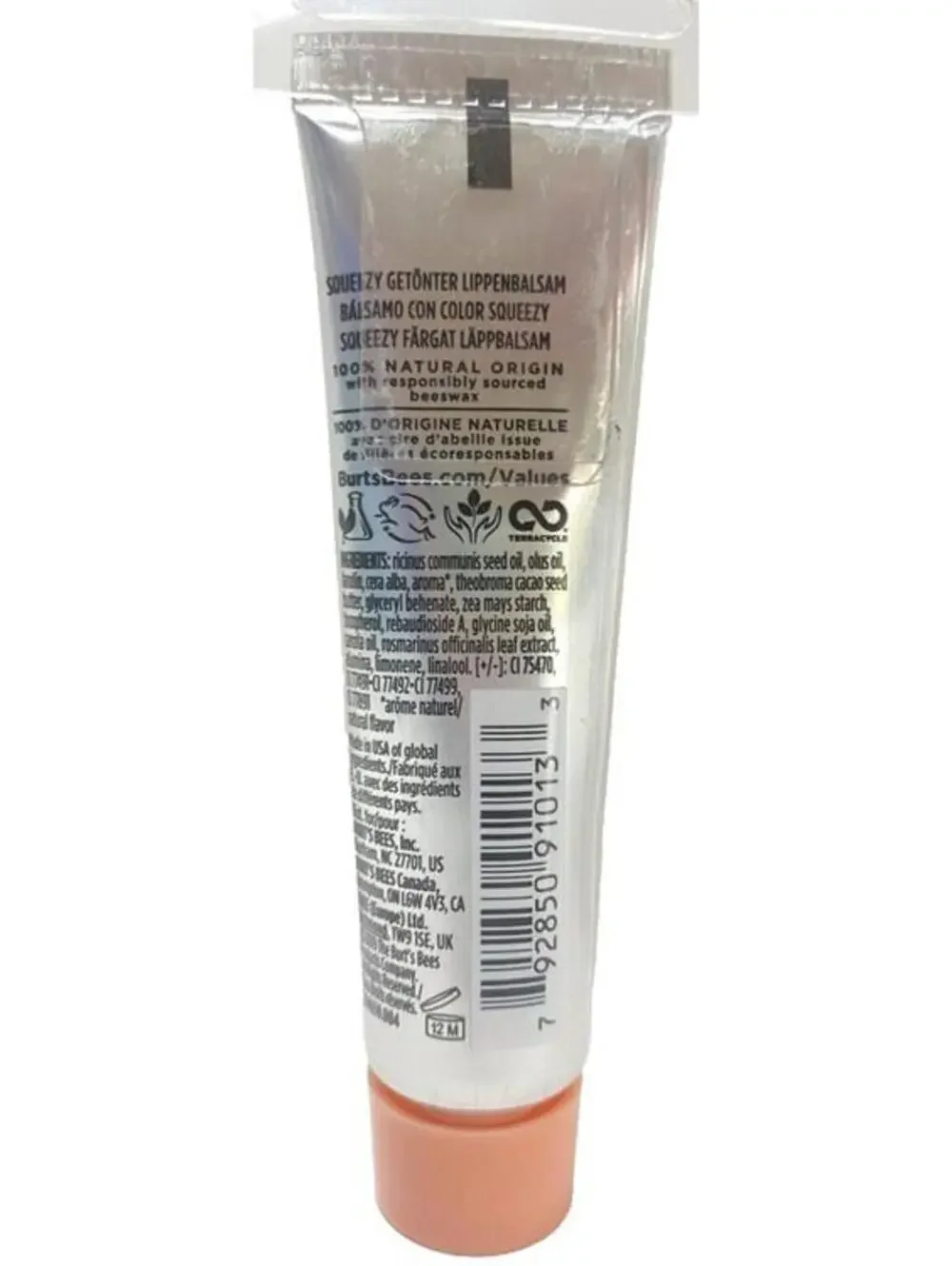 Burt's Bees Natural Squeezy Tinted Lip Balm, Sweet Peach 12g Ounce Squeeze Tube